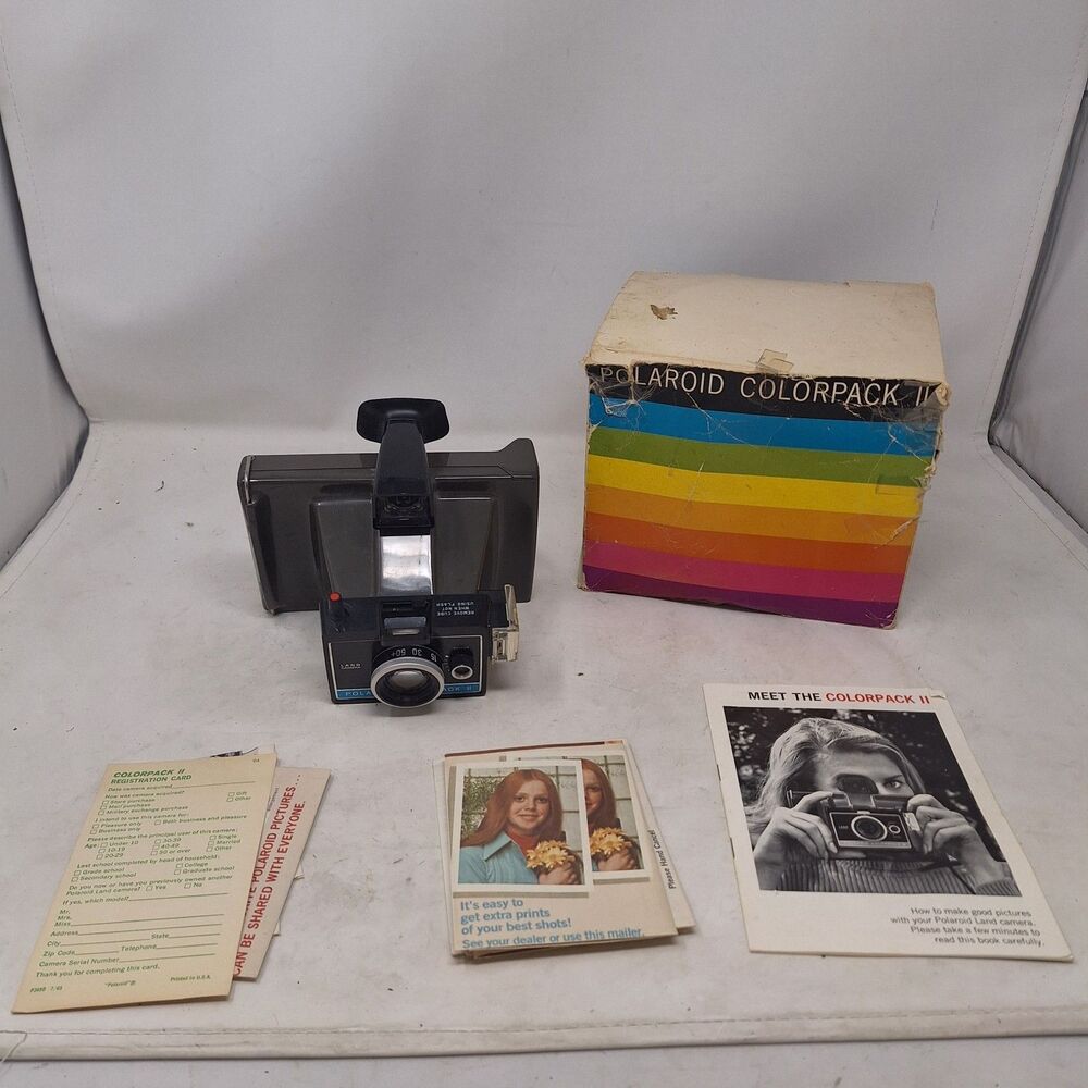 Vintage Polaroid Colorpack II Land Camera Film Photography Original Box Manual